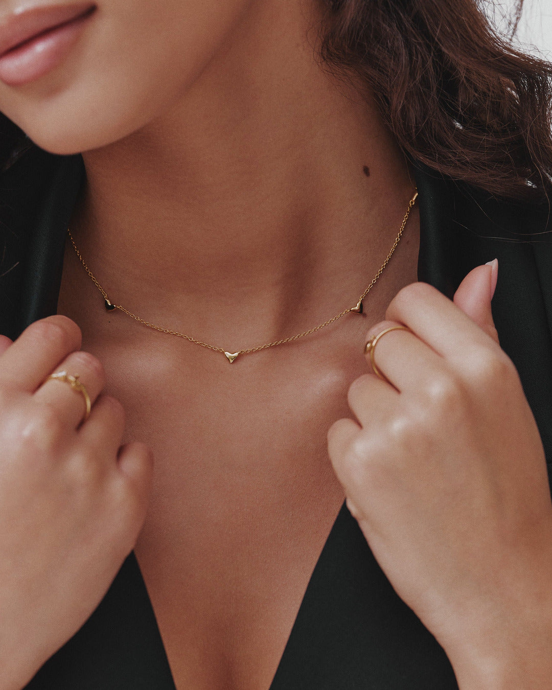 Fine Heart Charm Necklace - Gold
