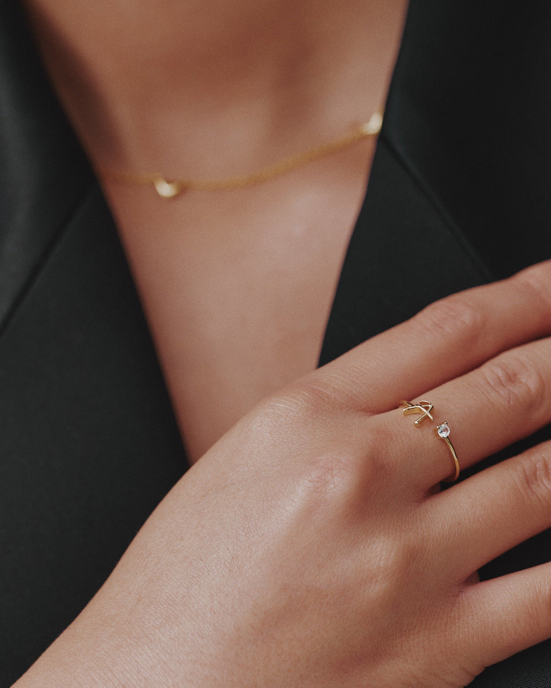 Adjustable Custom Initial Ring - Gold