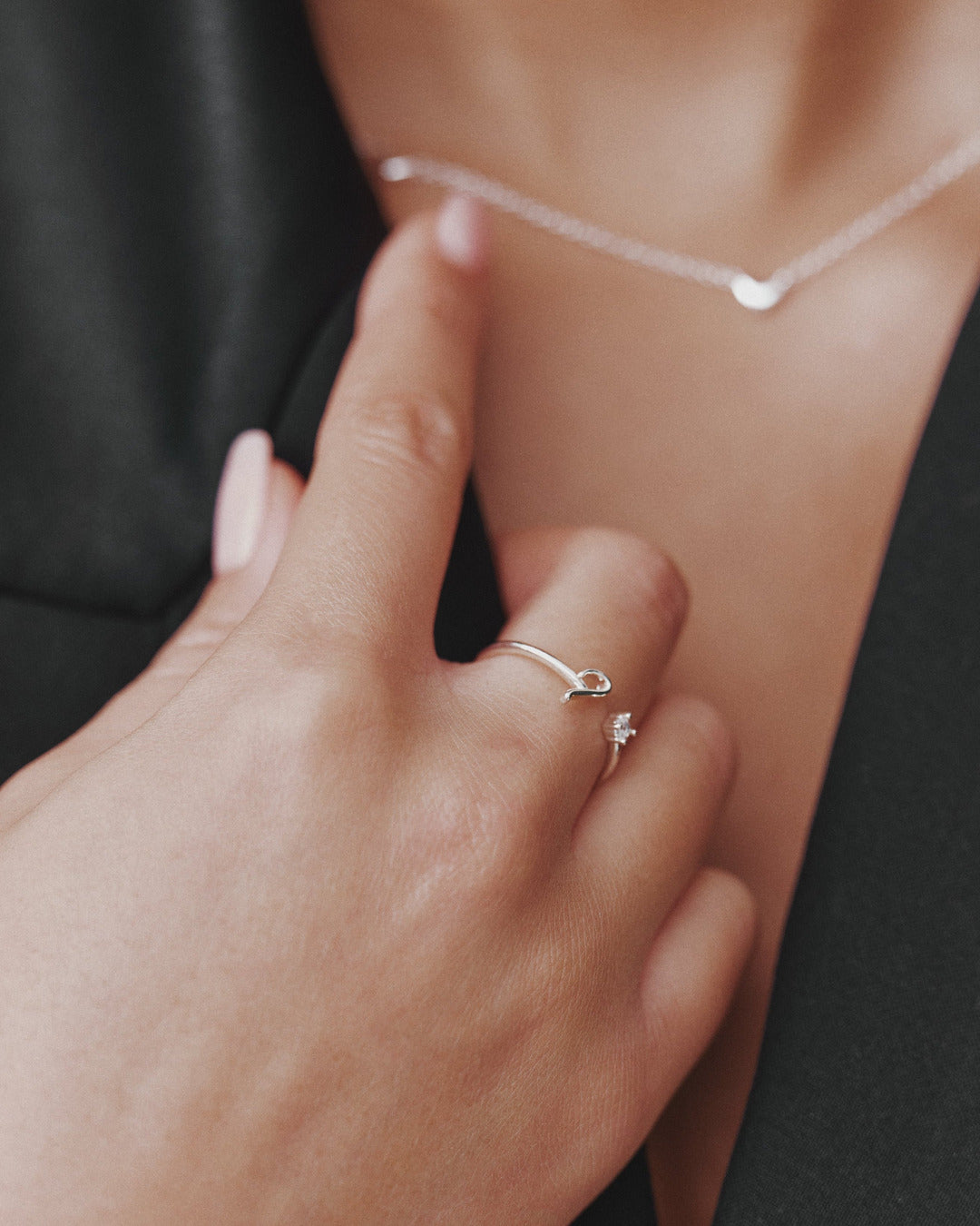 Adjustable Custom Initial Ring - Silver