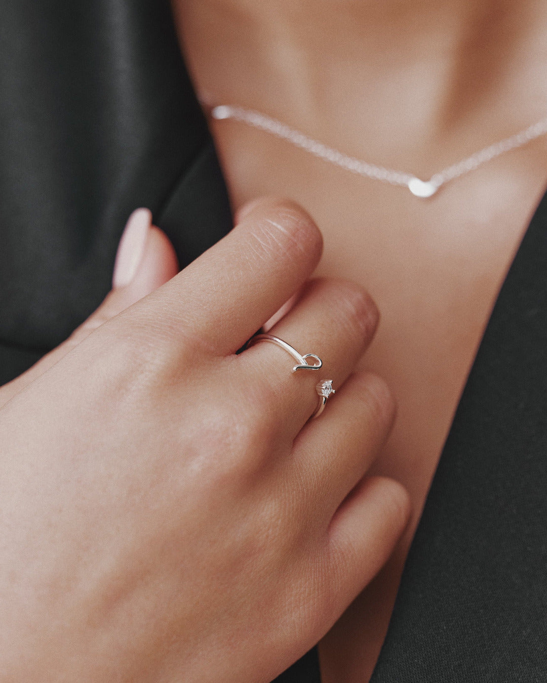 Adjustable Custom Initial Ring - Silver