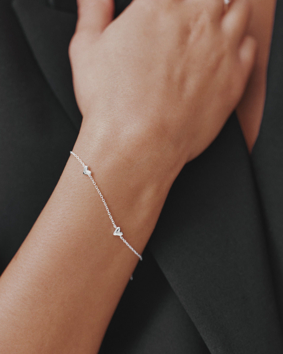 Fine Heart Charm Bracelet - Silver