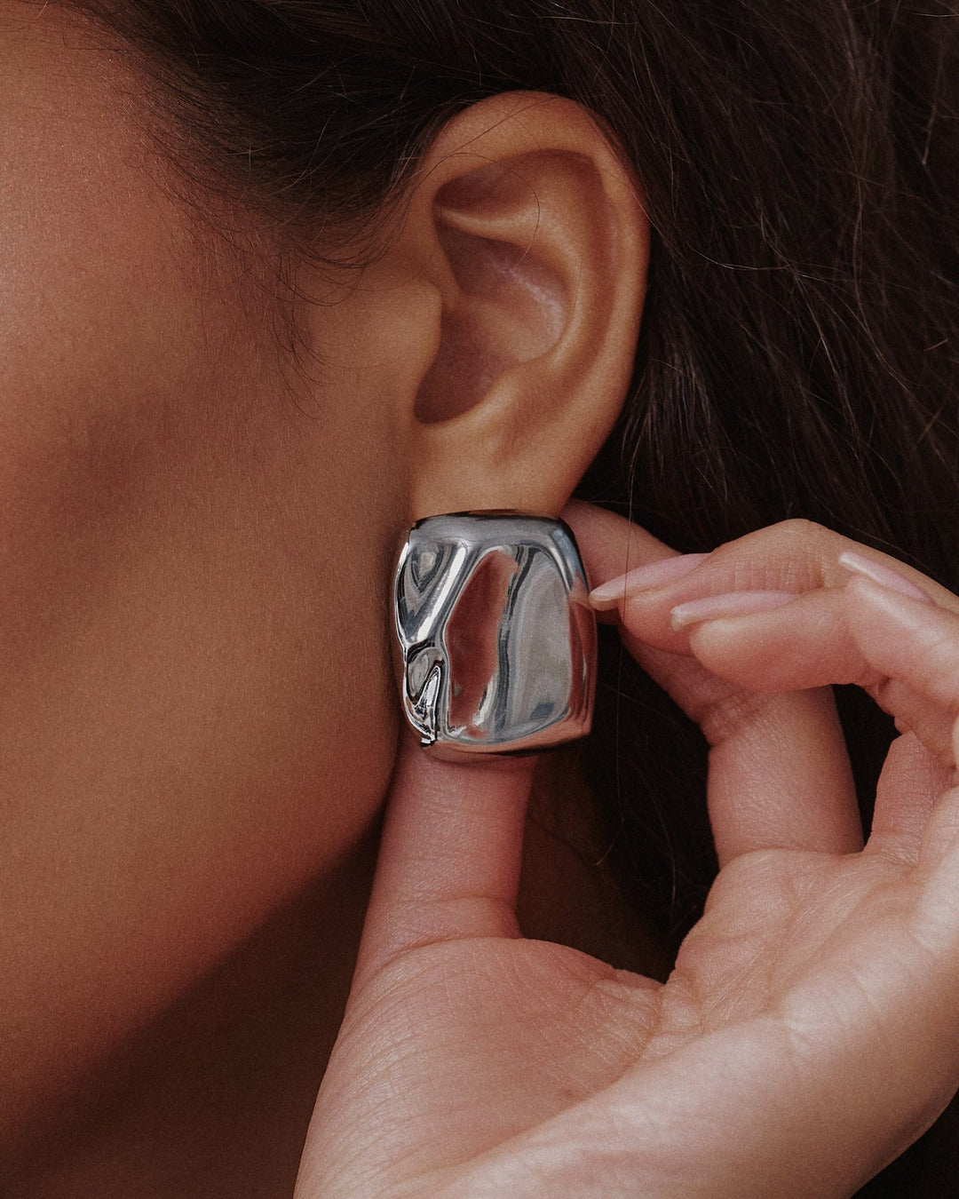 Molten Earring - Silver