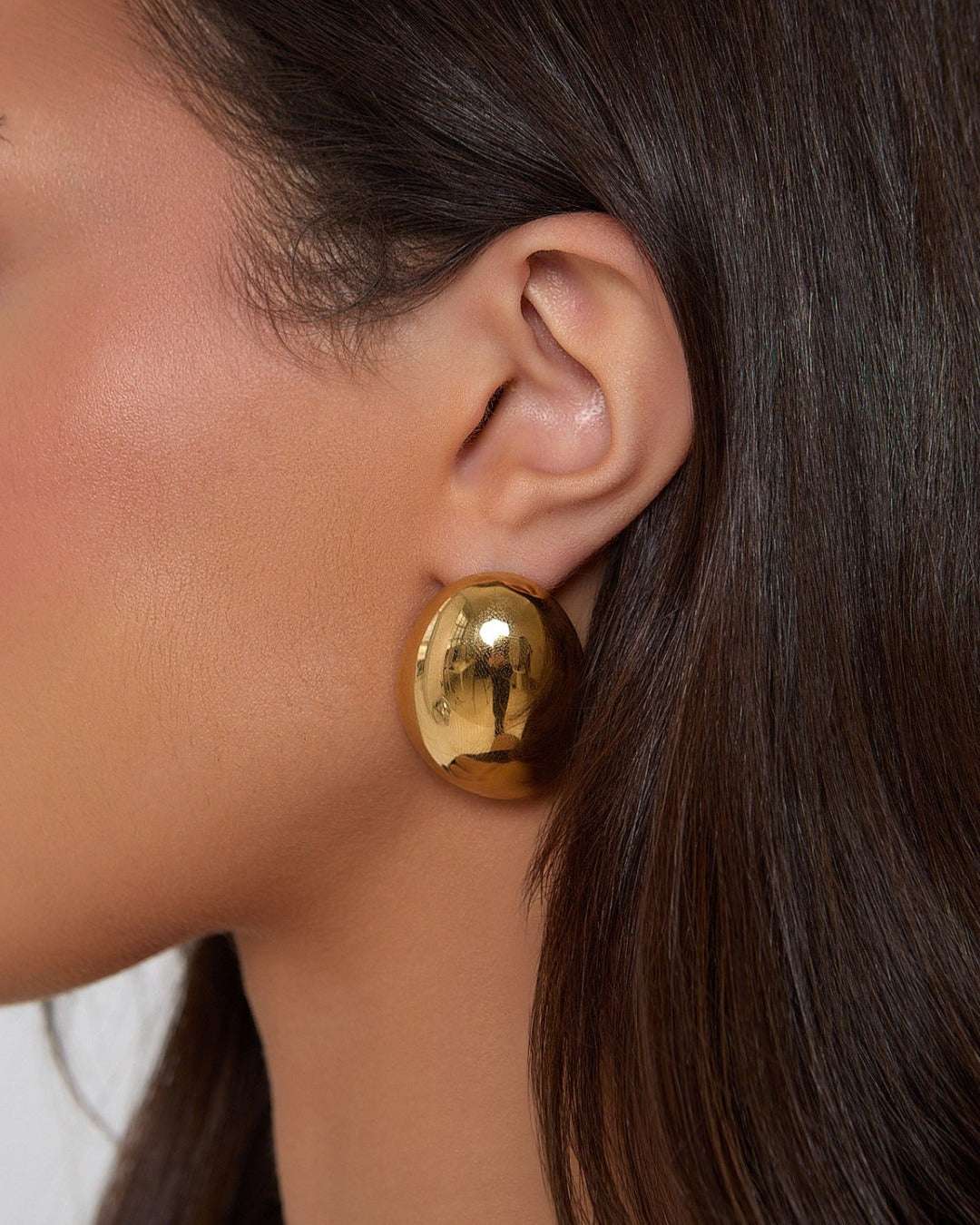 Gold Oval Earrings