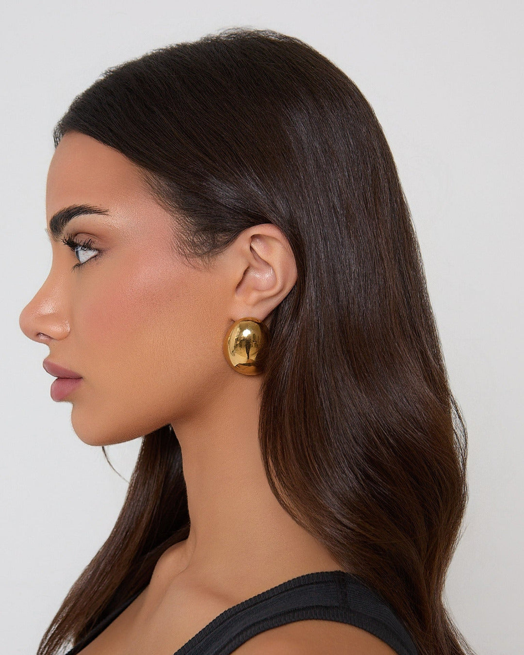 Gold Oval Earrings