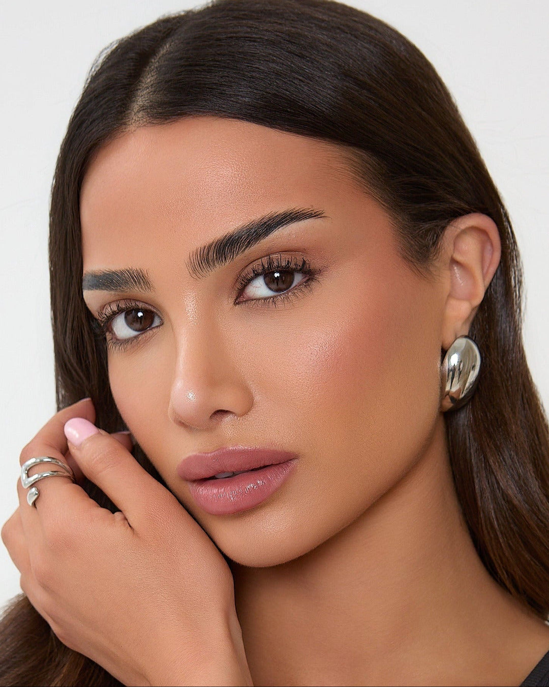 Silver Oval Earrings