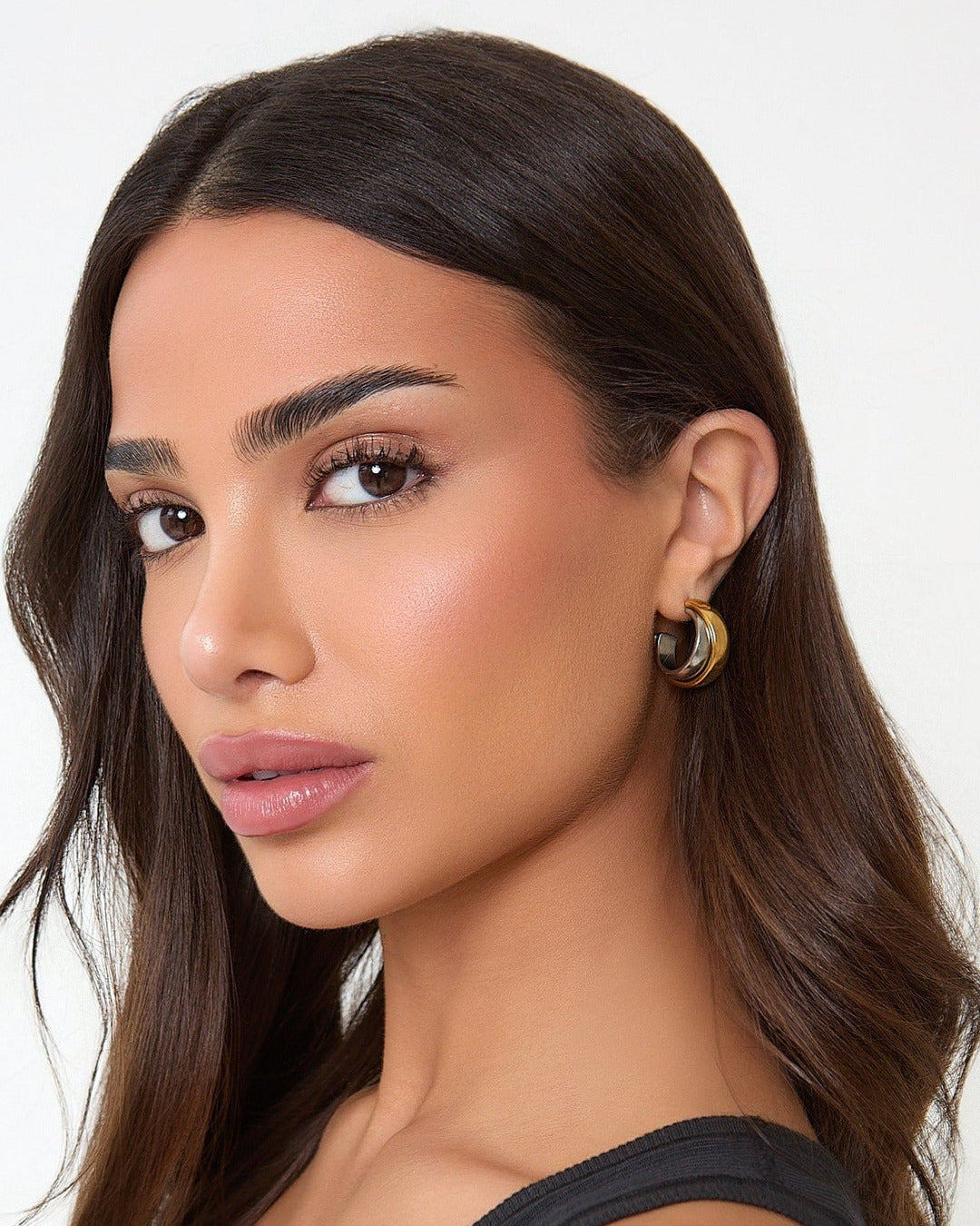 Two Tone Hoop Earrings