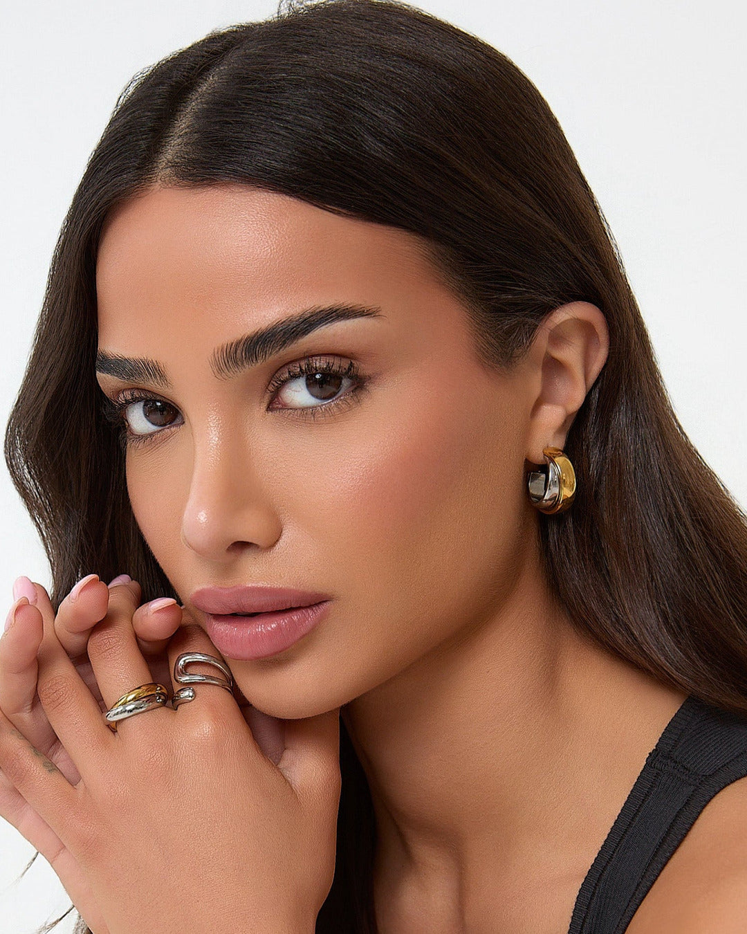 Two Tone Hoop Earrings
