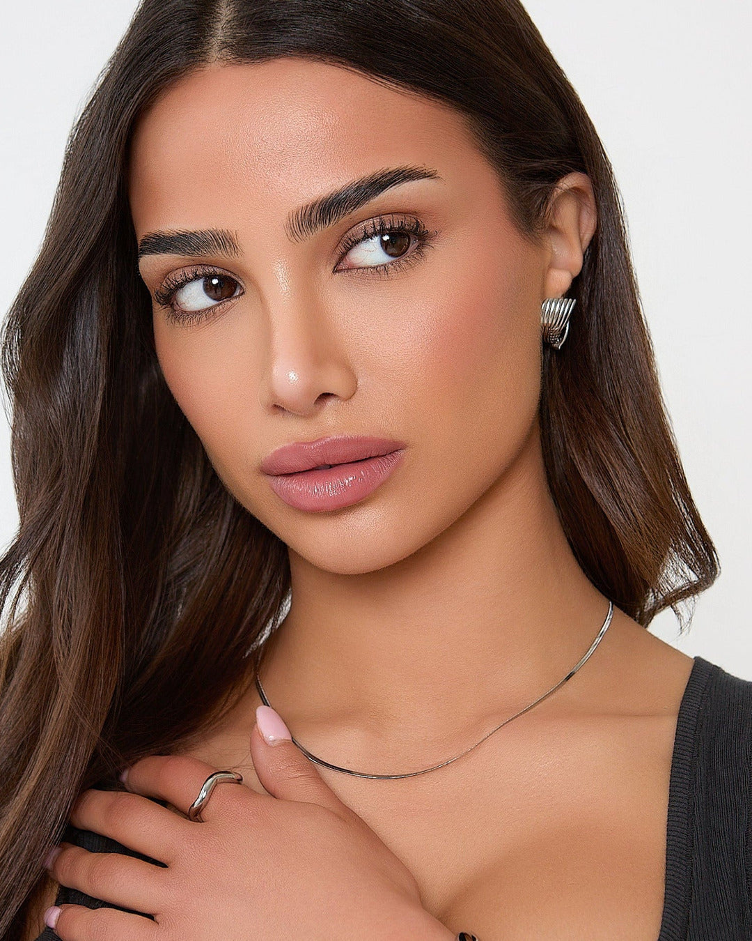 Silver Textured Necklace