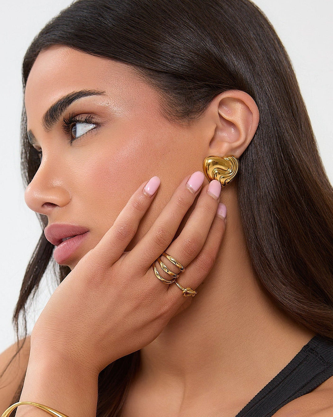 Textured Heart Earrings