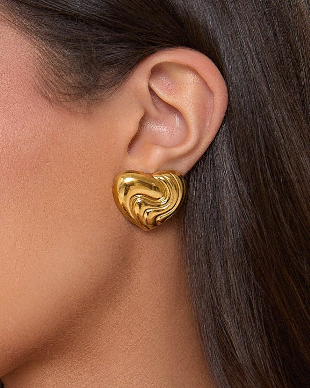 Textured Heart Earrings