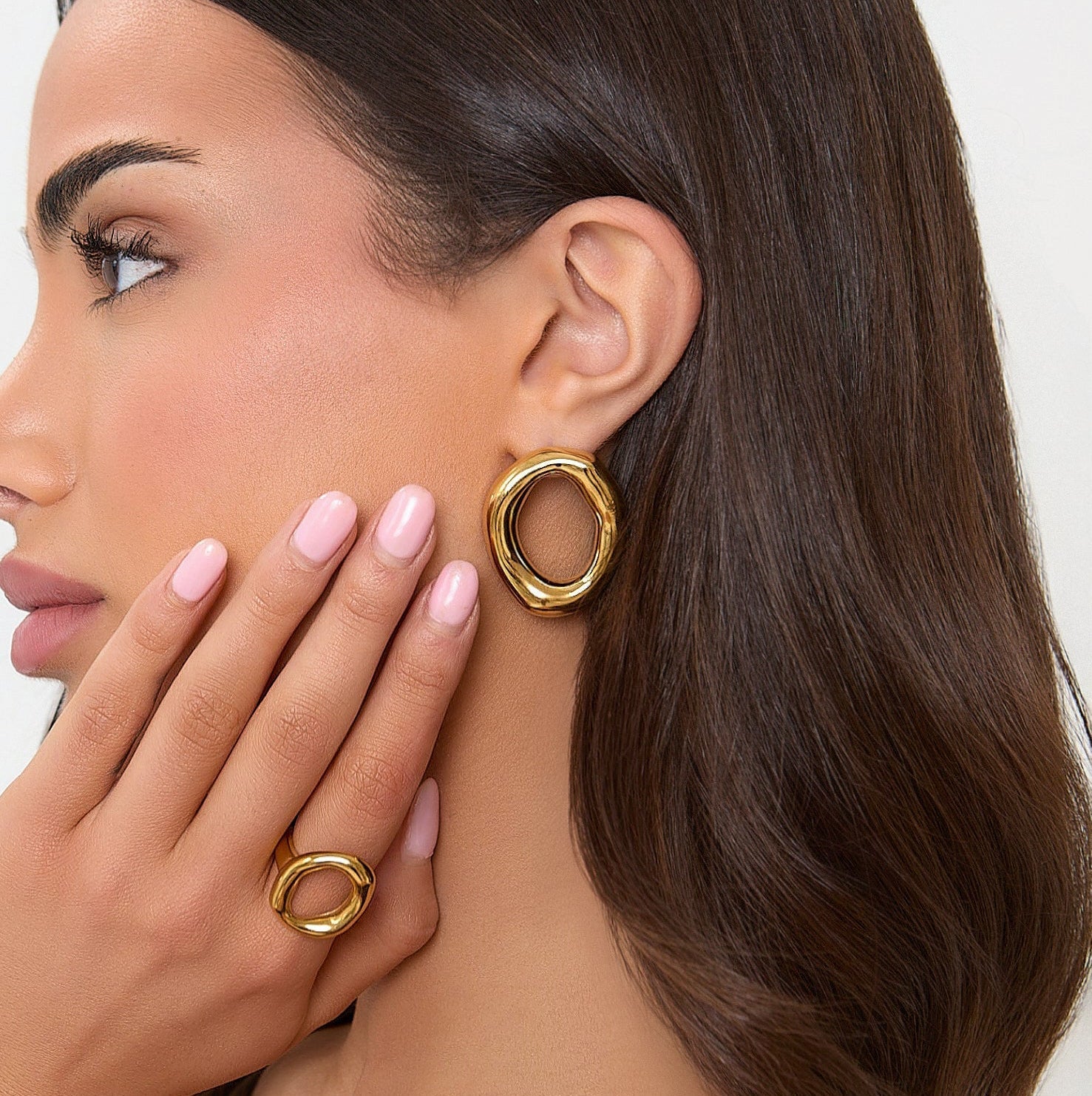 Gold Open Oval Earrings (Bundle)