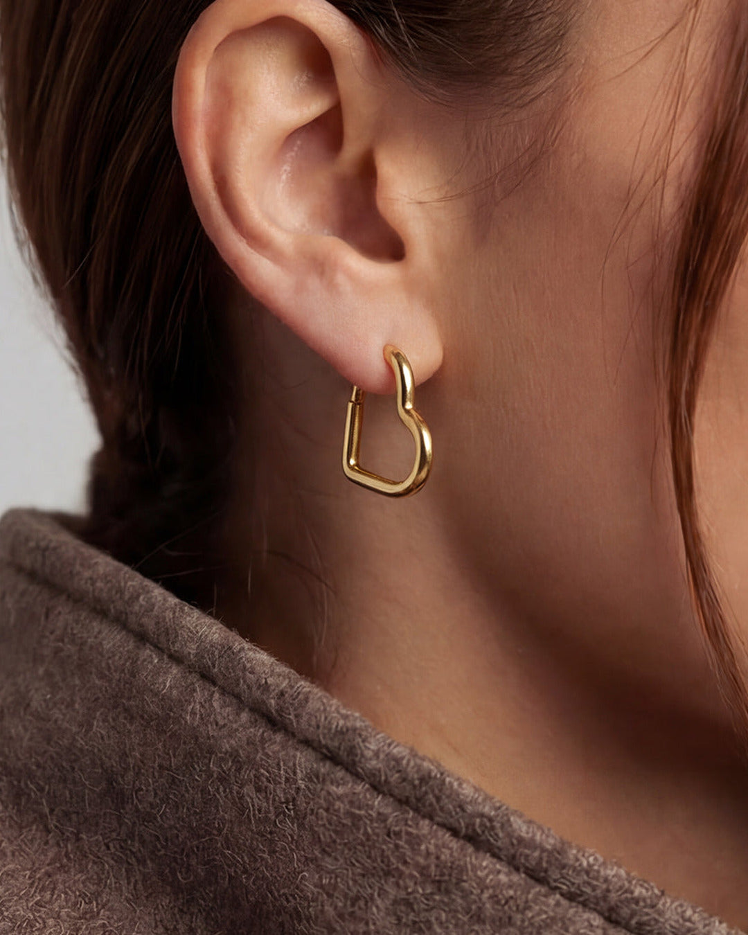 Mini Heart Hoops Gold