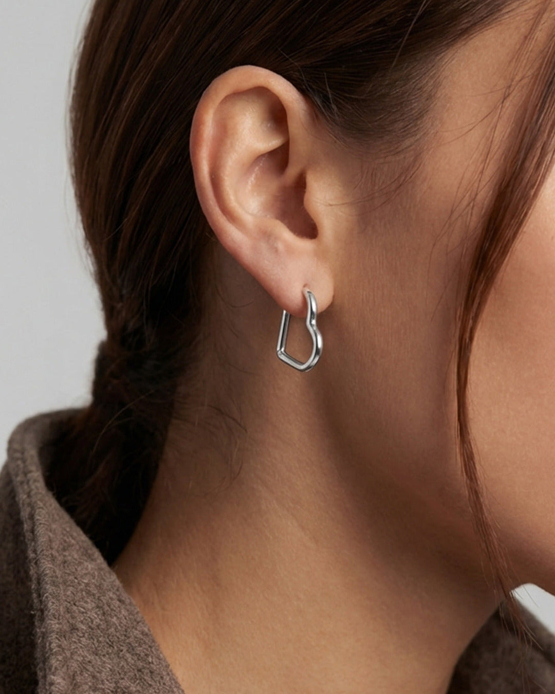Mini Heart Hoops Silver