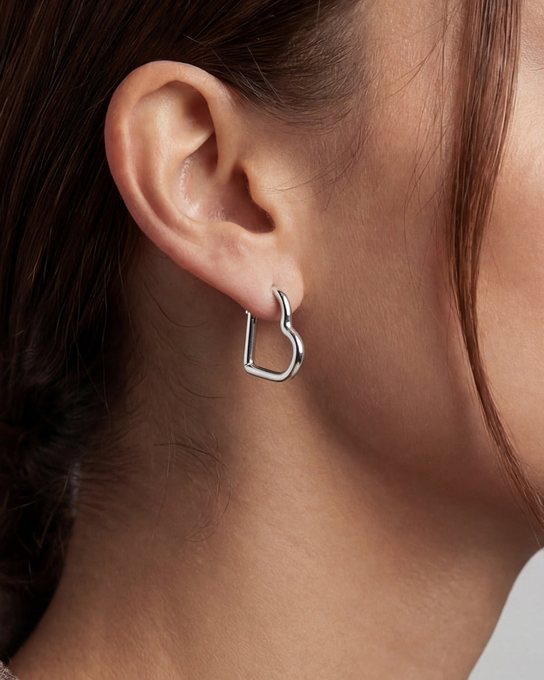 Mini Heart Hoops Silver