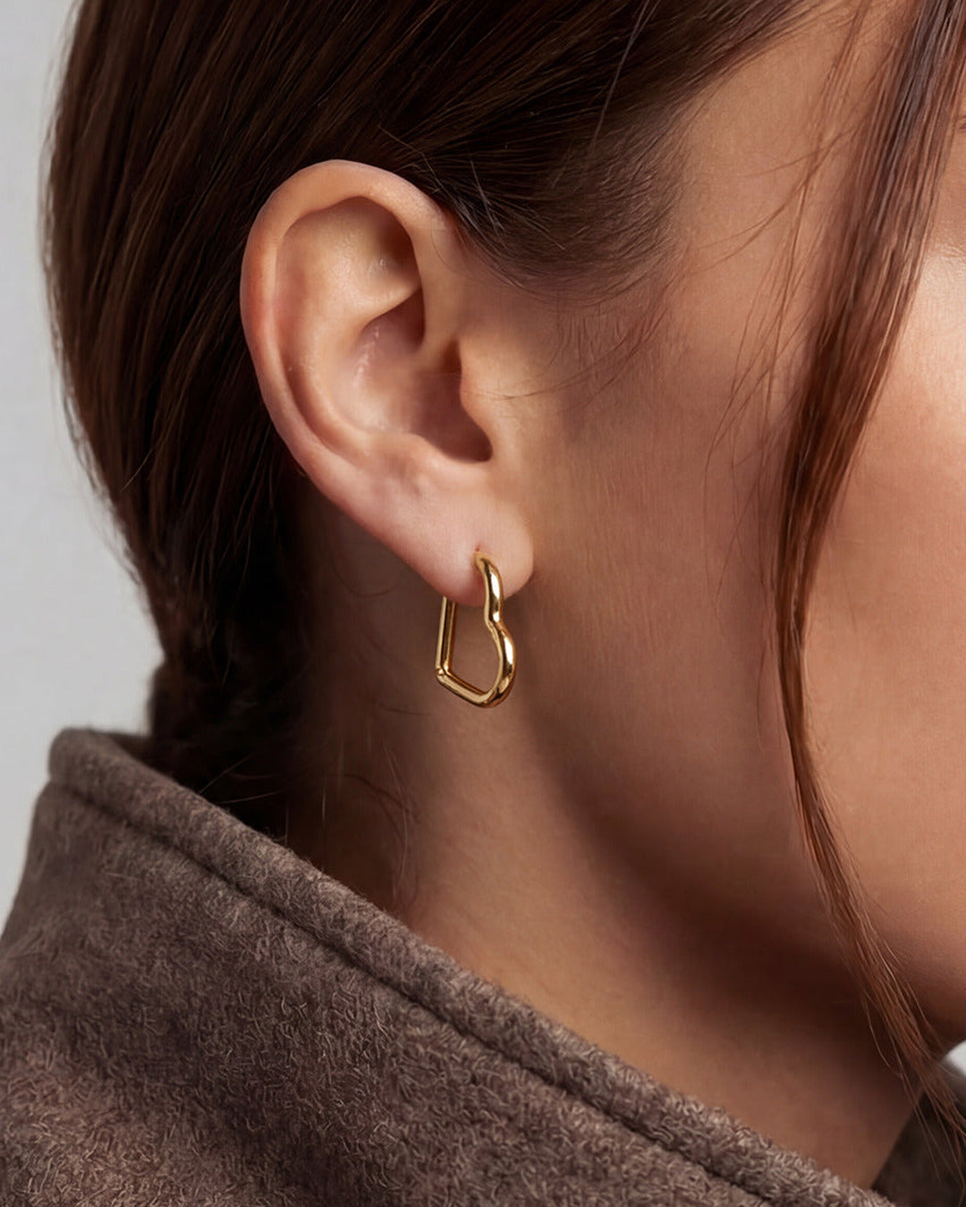 Mini Heart Hoops Gold